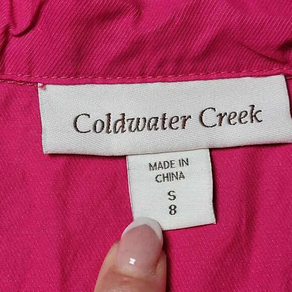 Coldwater Creek Women Sleeveless Full Zip Snap Button Vest Collared Pink Size S - Picture 11 of 14